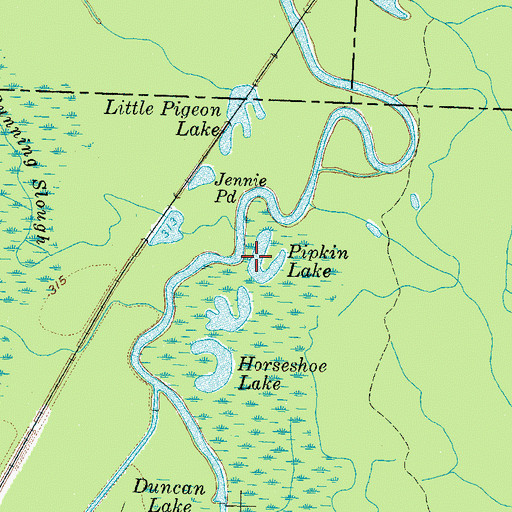 Topographic Map of Pipkin Lake, TN