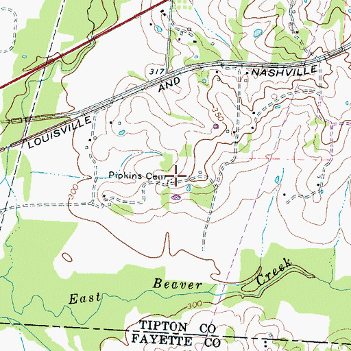 Topographic Map of Pipkins Cemetery, TN