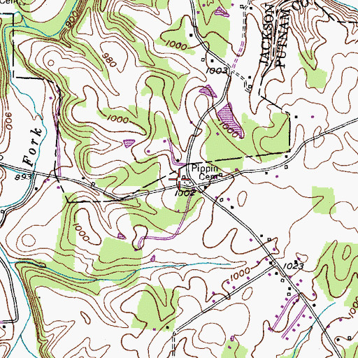 Topographic Map of Pippin Cemetery, TN