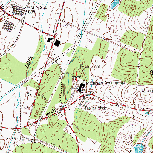 Topographic Map of Pirkle Cemetery, TN