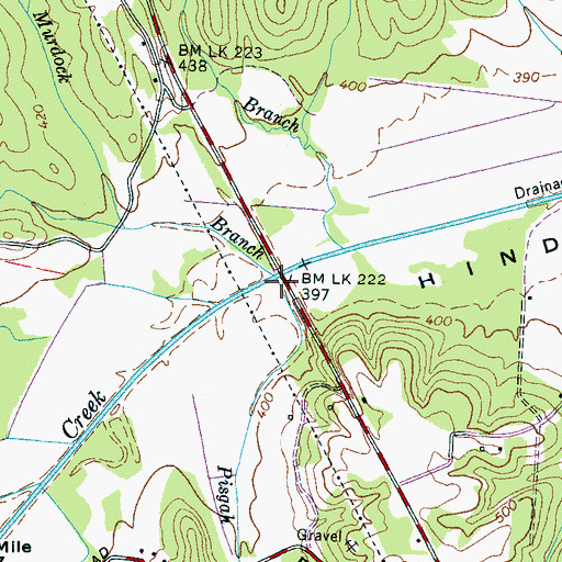 Topographic Map of Pisgah Branch, TN
