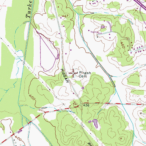 Topographic Map of Pisgah Cemetery, TN