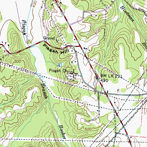 Topographic Map of Pisgah Church, TN