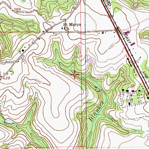 Topographic Map of John Moates Lake Dam, AL