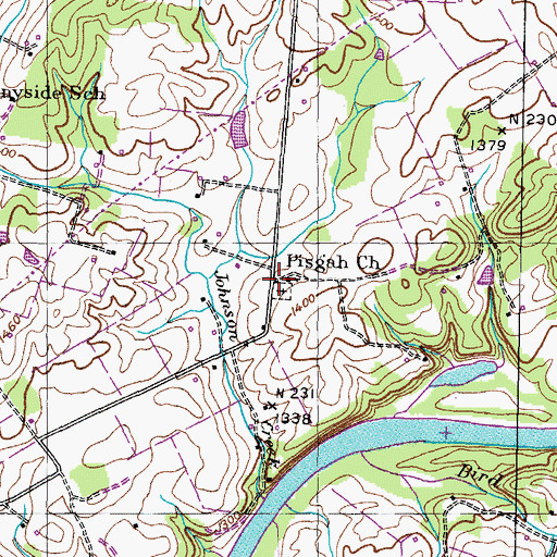 Topographic Map of Pisgah Church, TN