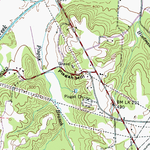 Topographic Map of Pisgah Hill, TN