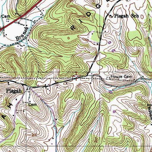 Topographic Map of Pisgah Ridge, TN