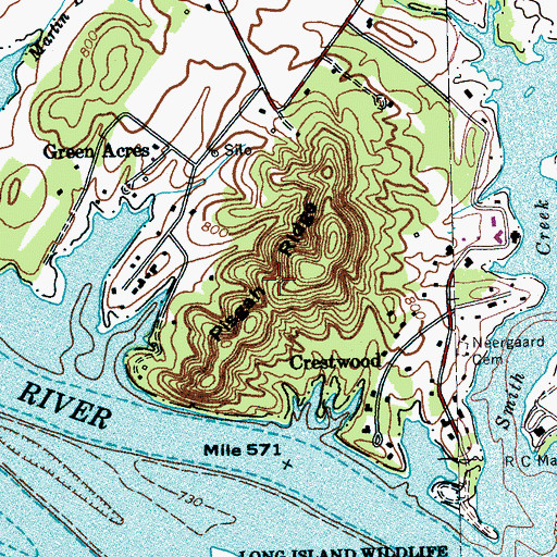 Topographic Map of Pisgah Ridge, TN