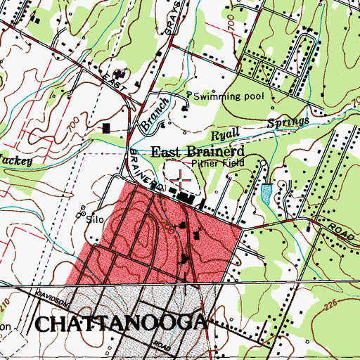 Topographic Map of Pitner Field, TN