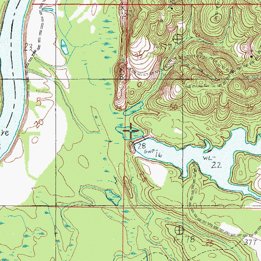 Topographic Map of Dunlap Lake, AL
