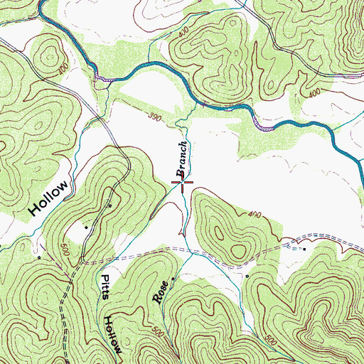 Topographic Map of Pitts Hollow, TN