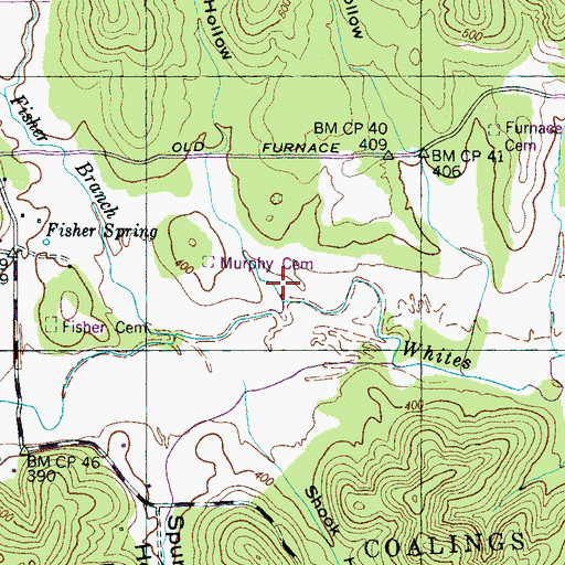 Topographic Map of Pitts Hollow, TN