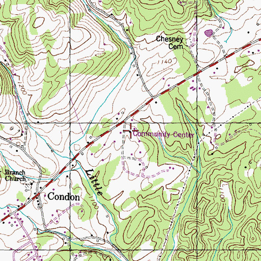 Topographic Map of Plain View School, TN