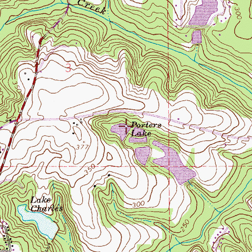 Topographic Map of Lunsford Pond Dam, AL