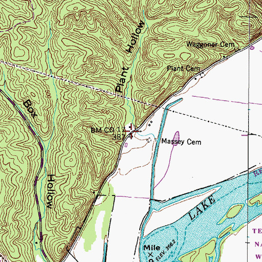 Topographic Map of Plant Hollow, TN