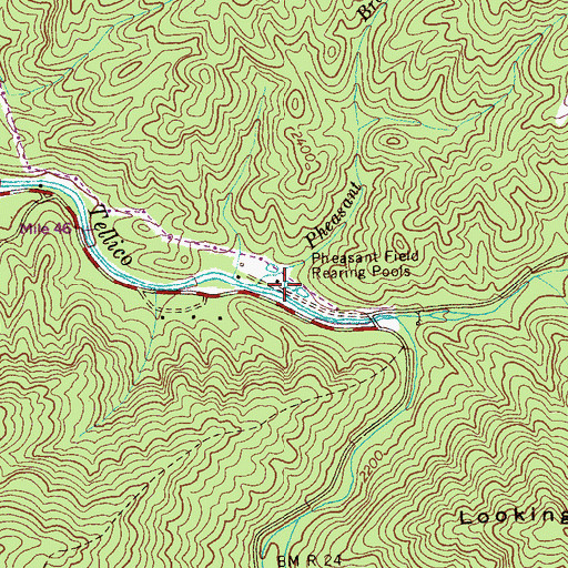Topographic Map of Pleasant Field Rearing Pools, TN