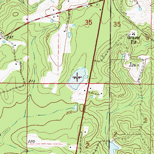 Topographic Map of Parnells Pond, AL