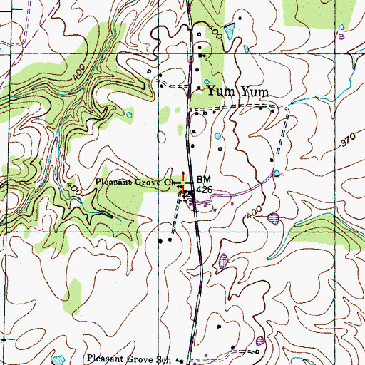 Topographic Map of Pleasant Grove Church, TN