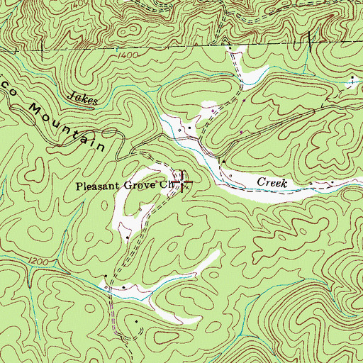 Topographic Map of Pleasant Grove Church, TN
