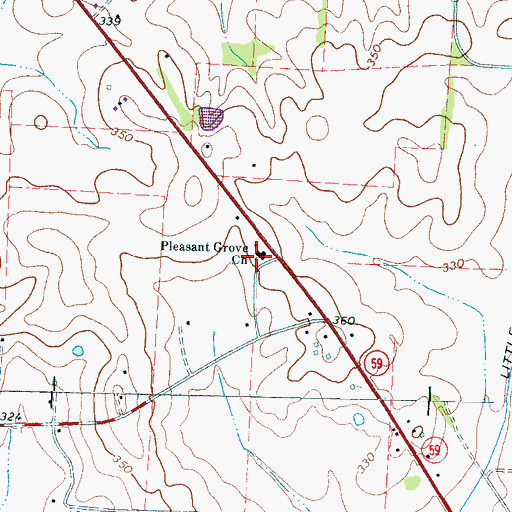 Topographic Map of Pleasant Grove Church, TN