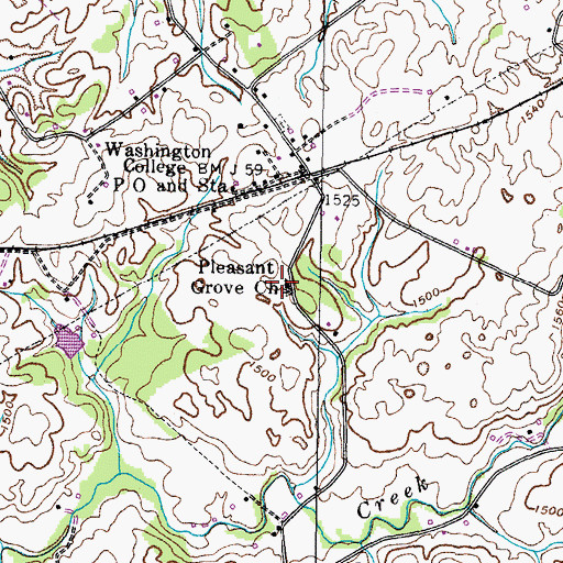Topographic Map of Pleasant Grove Baptist Church, TN