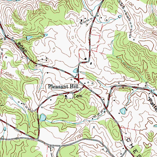 Topographic Map of Pleasant Hill, TN