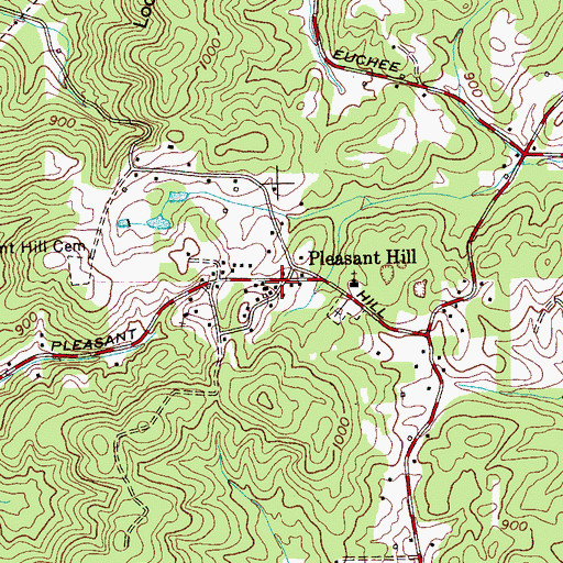 Topographic Map of Pleasant Hill, TN