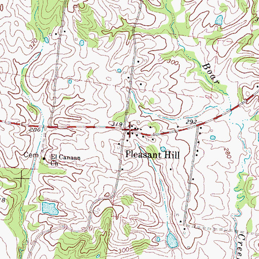 Topographic Map of Pleasant Hill, TN
