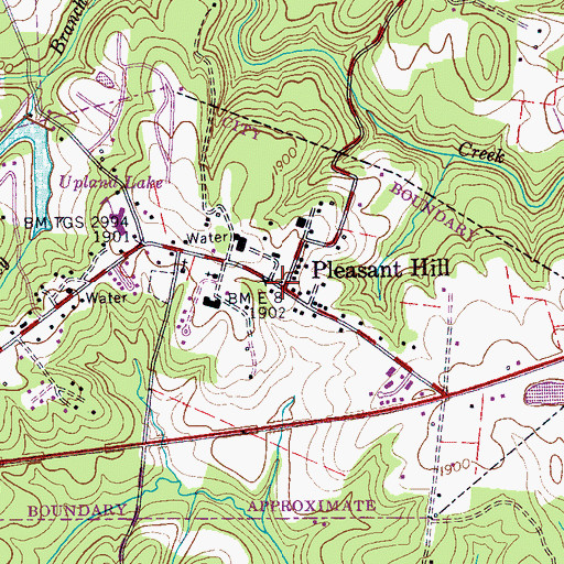 Topographic Map of Pleasant Hill, TN