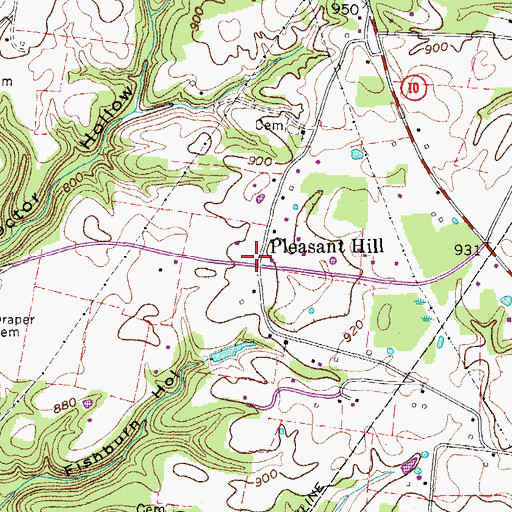 Topographic Map of Pleasant Hill, TN