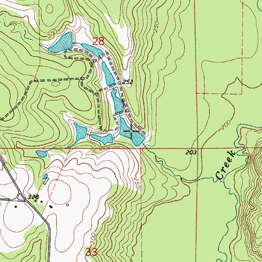 Topographic Map of Freeman Lake, AL