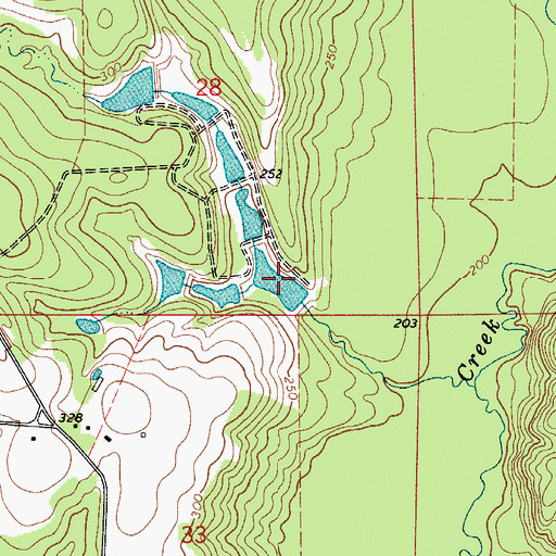 Topographic Map of Freeman Lake, AL