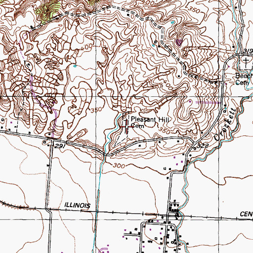 Topographic Map of Pleasant Hill Cemetery, TN