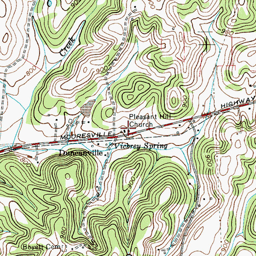 Topographic Map of Pleasant Hill Church, TN