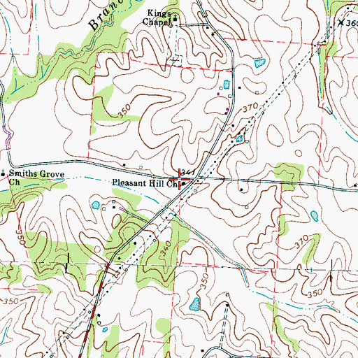 Topographic Map of Pleasant Hill Church, TN
