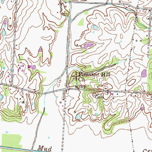Topographic Map of Pleasant Hill Church, TN