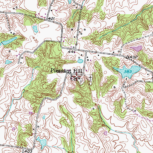 Topographic Map of Pleasant Hill Church, TN
