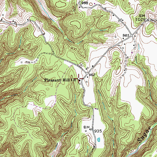 Topographic Map of Pleasant Hill Church, TN