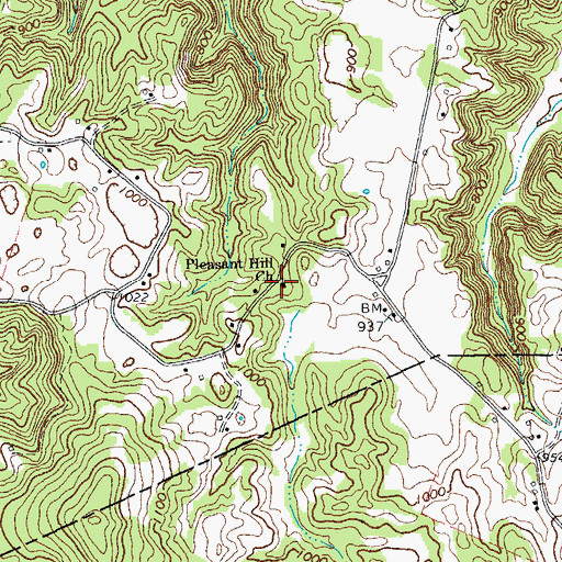 Topographic Map of Pleasant Hill Church, TN