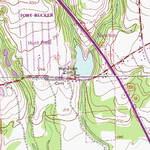 Topographic Map of James Crooks Lake Dam, AL