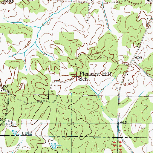 Topographic Map of Pleasant Hill School, TN