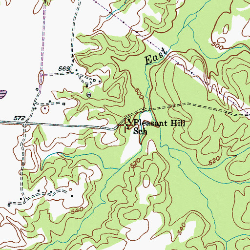 Topographic Map of Pleasant Hill School, TN