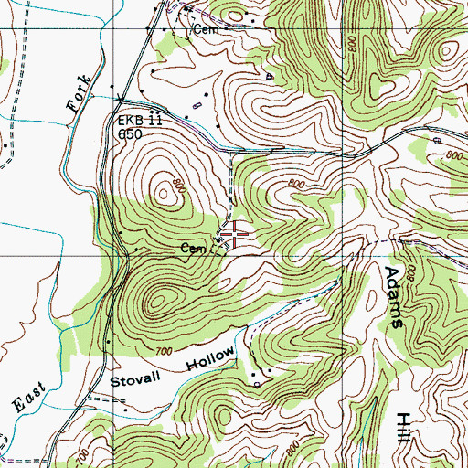 Topographic Map of Pleasant Hill School, TN