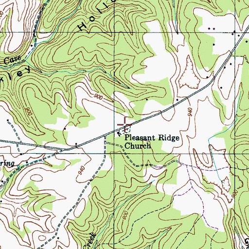 Topographic Map of Pleasant Ridge Church, TN