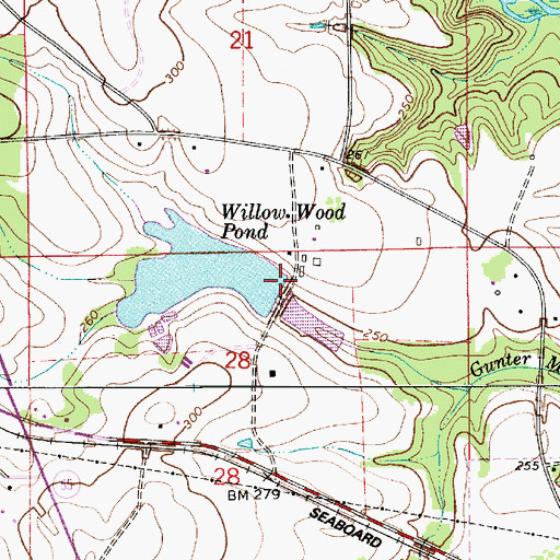 Topographic Map of W C Huggins Dam, AL