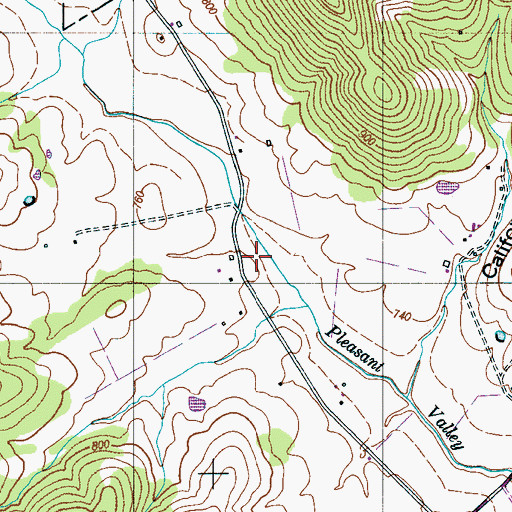 Topographic Map of Pleasant Valley, TN