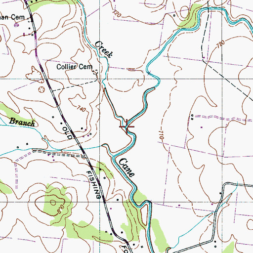 Topographic Map of Pleasant Valley Creek, TN