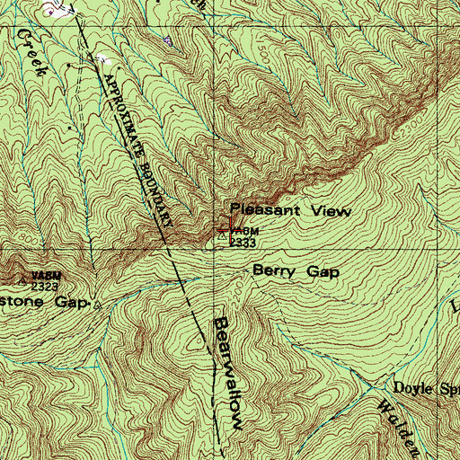 Topographic Map of Pleasant View, TN