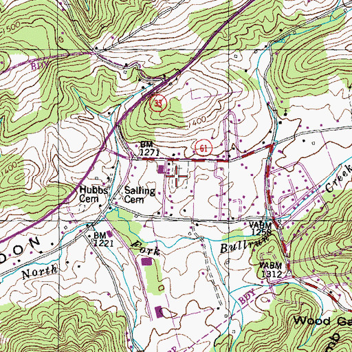 Topographic Map of Pleasant View Church, TN