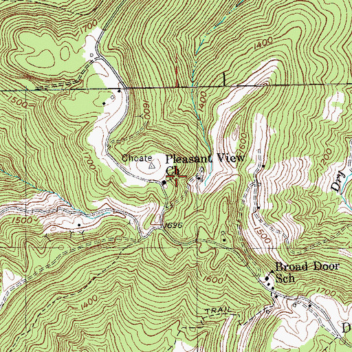 Topographic Map of Pleasant View Church, TN